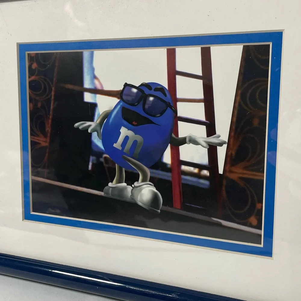 VTG 1997 M&M Mars Framed Blue M&M Original Lithograph Limited Edition 1433/2500